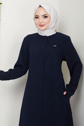 مانتو بلند حجاب سرمه ای زنانه hafsamina - کد 924594897