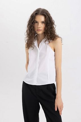 پیراهن سفید زنانه Fitted Defacto - کد 828646747