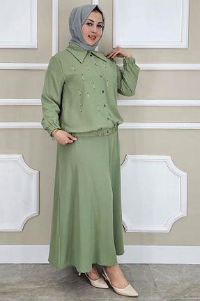 ست بالاتنه و پائین تنه حجاب سبز زنانه رگولار PYS - کد 924621319