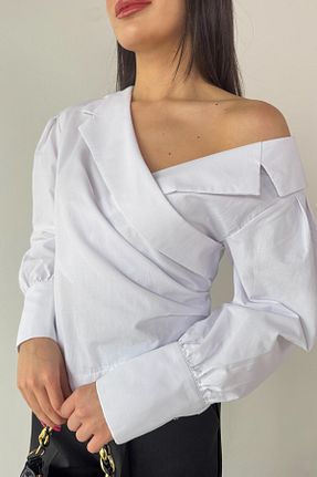پیراهن سفید زنانه رگولار Cappmoda - کد 924625201