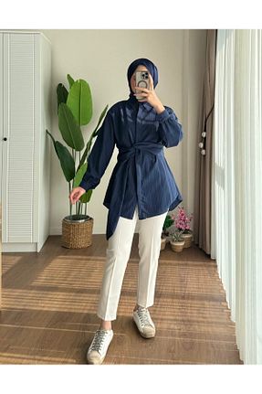 پیراهن حجاب سرمه ای زنانه رگولار MOONSC - کد 924633920