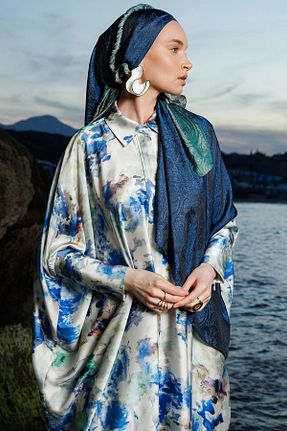 شال سرمه ای زنانه ویسکون Mooncorn - کد 924644501