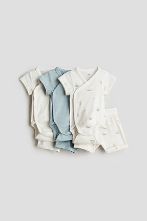 بادی فیروزه ای بچه گانه یقه هفت H&M - کد 925293752