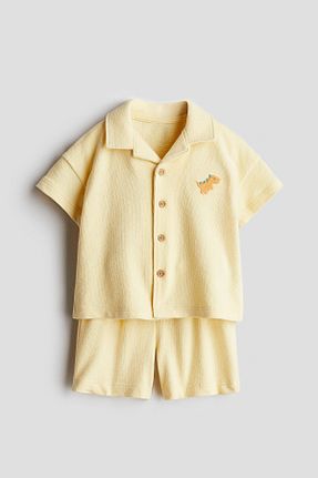 ست بالاتنه و پائین تنه زرد بچه گانه H&M - کد 925294523
