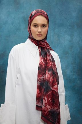 شال قرمز زنانه پنبه ای MİRSOY SCARF - کد 924658762
