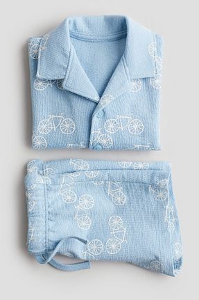 ست بالاتنه و پائین تنه آبی بچه گانه H&M - کد 925296645