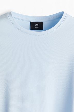 تیشرت آبی مردانه یقه هفت H&M - کد 924653806