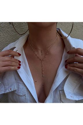 گردنبند جواهر طلائی زنانه زیرکن pop up store - کد 924660637