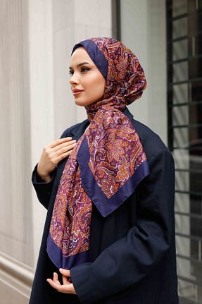 شال نارنجی زنانه پنبه پلی استر QASSA SHAL - کد 924665469
