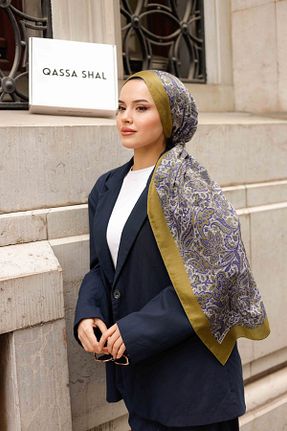 شال سبز زنانه پنبه پلی استر QASSA SHAL - کد 924665760
