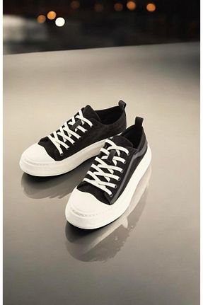 کفش اسنیکر مشکی مردانه چرم اصل ByItallanoshoes - کد 924690219