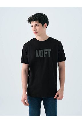 تیشرت مشکی مردانه یقه دوچرخه Loft - کد 920009080