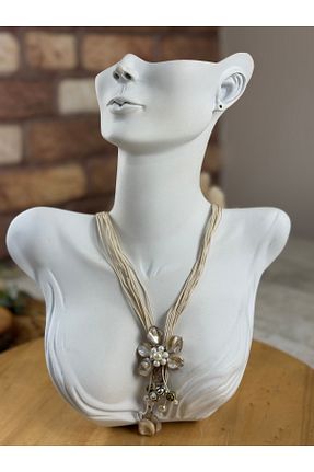 گردنبند جواهر بژ زنانه سنگ SEDEF TAKI - کد 924699876
