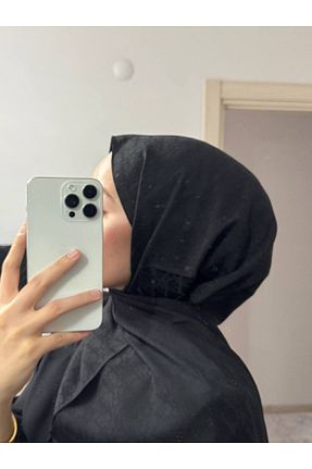 شال مشکی زنانه پنبه ای Hafsa Scarfs - کد 924699575