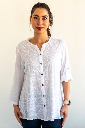 بلوز سایز بزرگ سفید زنانه سایز بزرگ citycenterfashion - کد 924699098