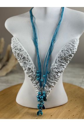 گردنبند جواهر آبی زنانه سنگ SEDEF TAKI - کد 924697921