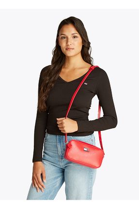 کیف پستچی قرمز زنانه Tommy Hilfiger - کد 924708128