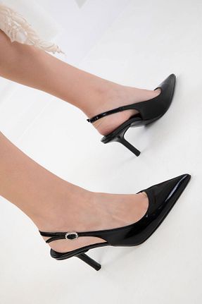 کفش پاشنه بلند کلاسیک مشکی زنانه چرم مصنوعی SOHO - کد 923285191