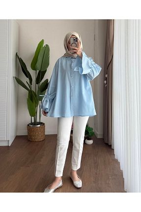 پیراهن حجاب آبی زنانه رگولار MOONSC - کد 924732217