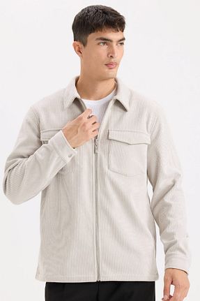 پیراهن طوسی مردانه رگولار Defacto - کد 877343530
