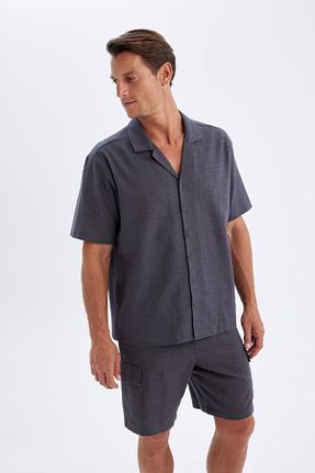 پیراهن طوسی مردانه Relaxed Defacto - کد 838387829