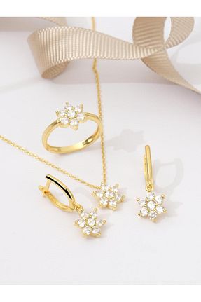 ست نقره زرد زنانه زیرکن Siset Gümüş - کد 889690122