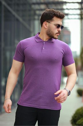 تیشرت بنفش مردانه اسلیم فیت VİP LOKAL - کد 924760747