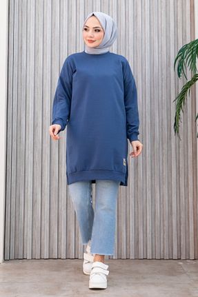 تونیک حجاب سرمه ای زنانه پنبه پلی استر Bala Giyim - کد 895996046