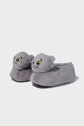 دمپائی خانگی طوسی زنانه پارچه ای Defacto - کد 882371117