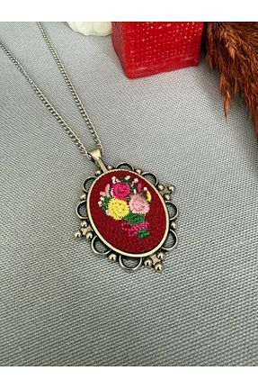 گردنبند جواهر زرشکی زنانه برنجی NAS fashion - کد 924775960
