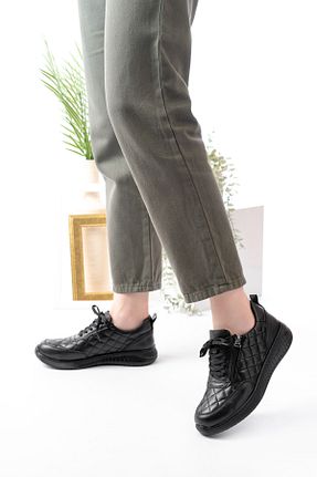 کفش کژوال مشکی زنانه چرم خالص Dericalle shoes - کد 924776682
