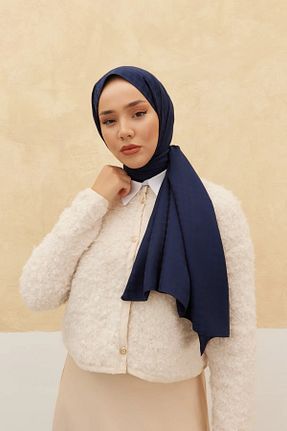 روسری سرمه ای 70 * 180 Silk Home - کد 924774343