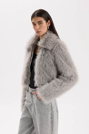 کاپشن طوسی زنانه رگولار Defacto - کد 882370675