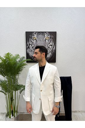 ست بالاتنه و پائین تنه سفید مردانه بافتنی Yubacollection - کد 924790003