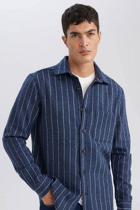 پیراهن سرمه ای مردانه رگولار Defacto - کد 860582986
