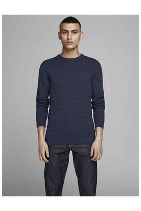 پلیور سرمه ای مردانه ساده Jack & Jones - کد 649500600