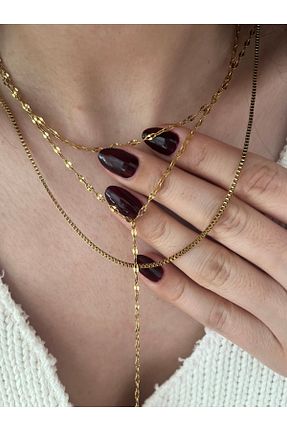 گردنبند استیل ( فولاد ) زرد استیل (فولاد) Hoop jewelery - کد 924792270