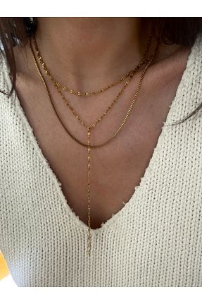 گردنبند استیل ( فولاد ) زرد استیل (فولاد) Hoop jewelery - کد 924792270