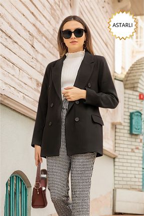 کت مشکی زنانه Straight Modark - کد 349916913