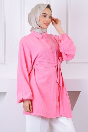 تونیک حجاب صورتی زنانه ویسکون İmajButik - کد 924805523