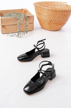 کفش پاشنه بلند کلاسیک مشکی زنانه چرم لاکی Elvuq - کد 924808712