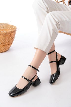کفش پاشنه بلند کلاسیک مشکی زنانه چرم لاکی Elvuq - کد 924808712