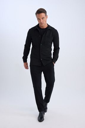 پیراهن مشکی مردانه رگولار Defacto - کد 887486564