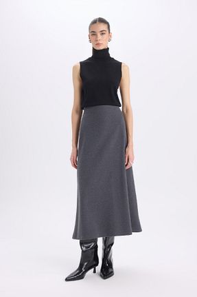 دامن طوسی زنانه پارچه Defacto - کد 877343574