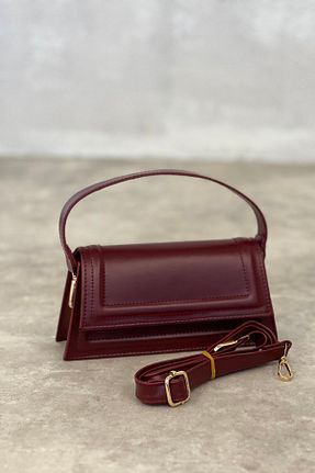 کیف دستی زرشکی زنانه چرم مصنوعی ÇANTA - کد 924982536