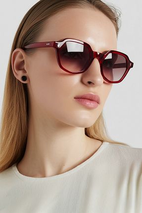 عینک آفتابی زرشکی زنانه پلاریزه EYE OF HORUS - کد 905782774