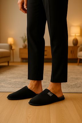 دمپائی خانگی مشکی مردانه مخملی Lurji - کد 866139312