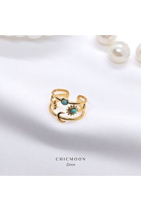 انگشتر استیل (فولاد) طلائی استیل (فولاد) CHICMOON STORE - کد 925023301