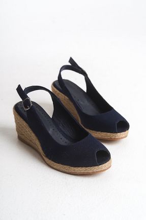 صندل سرمه ای زنانه پاشنه پر Elile Shoes - کد 925705249