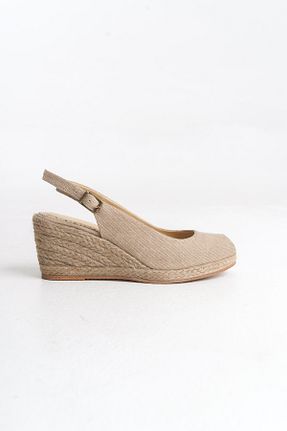 صندل بژ زنانه پاشنه پر Elile Shoes - کد 925705245